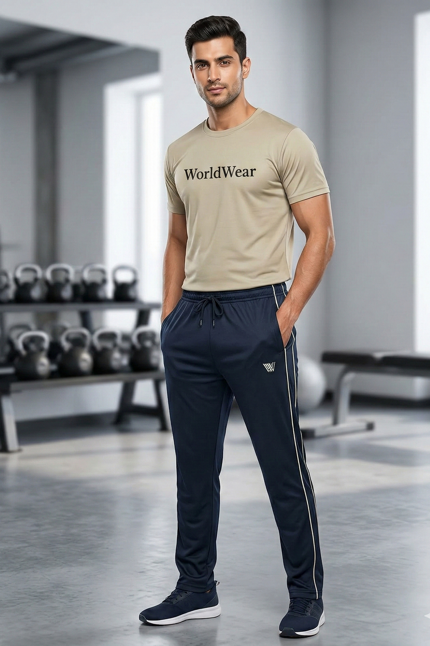 WorldWear Premium Slim Fit Gym Tracksuit for Men – Breathable Summer Activewear