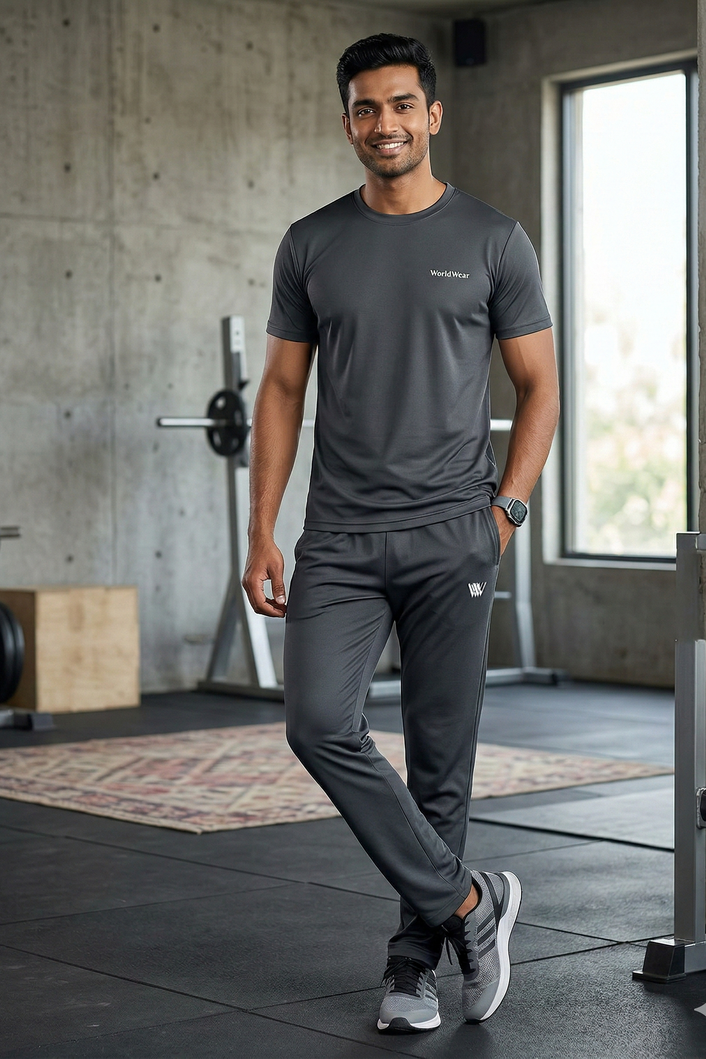 WorldWear Premium Performance Track Suit – Charcoal Black