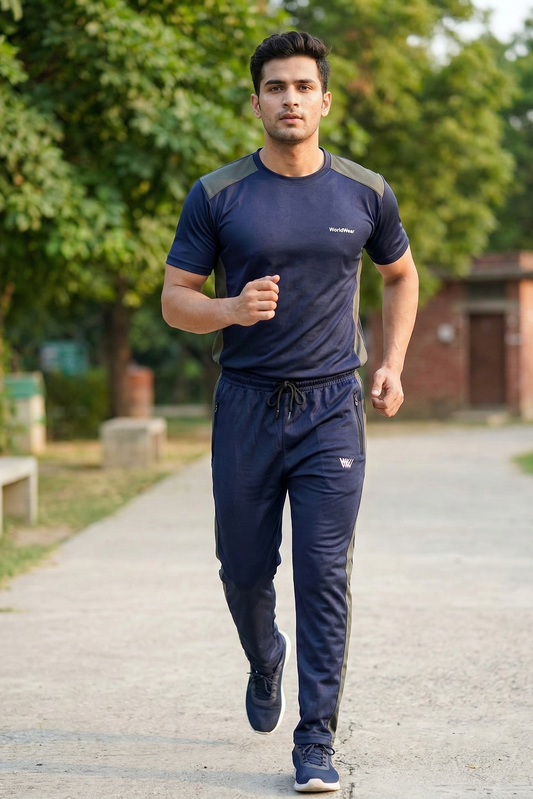 WorldWear Premium Navy Activewear Tracksuit for Men – Summer Edition