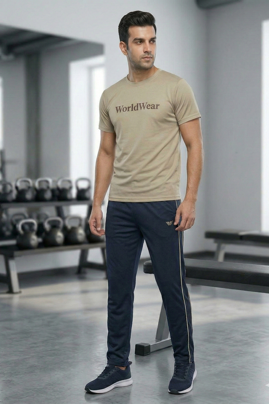 WorldWear Premium Slim Fit Gym Tracksuit for Men – Breathable Summer Activewear