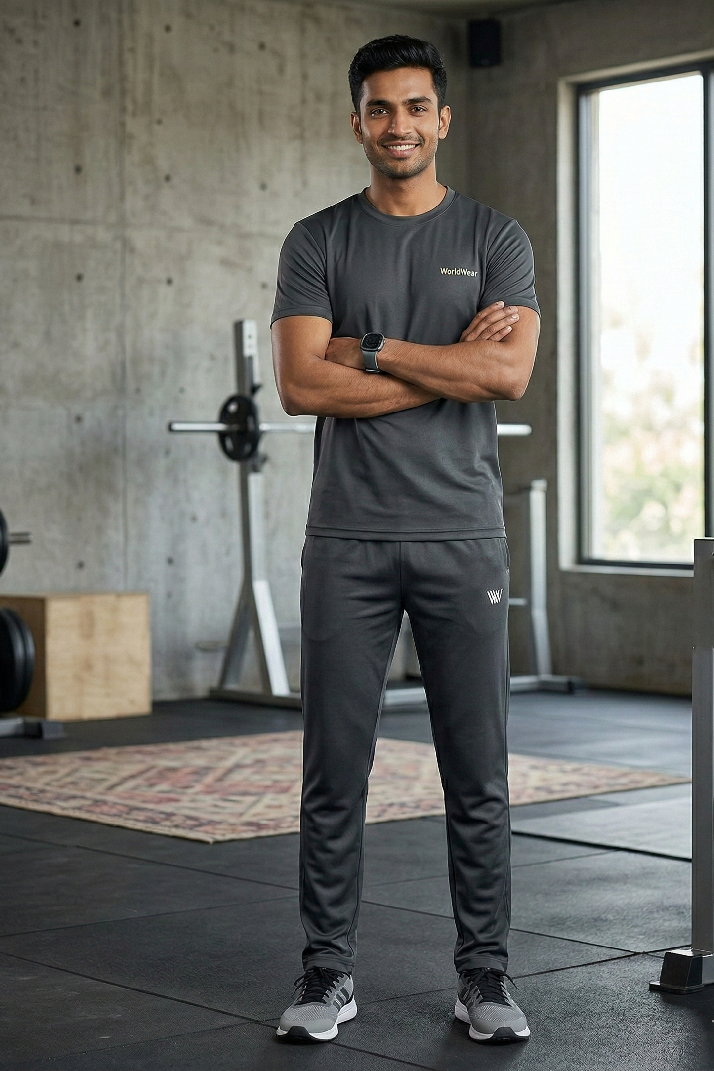 WorldWear Premium Performance Track Suit – Charcoal Black