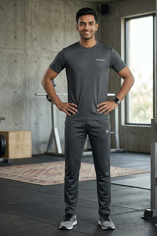 WorldWear Premium Performance Track Suit – Charcoal Black