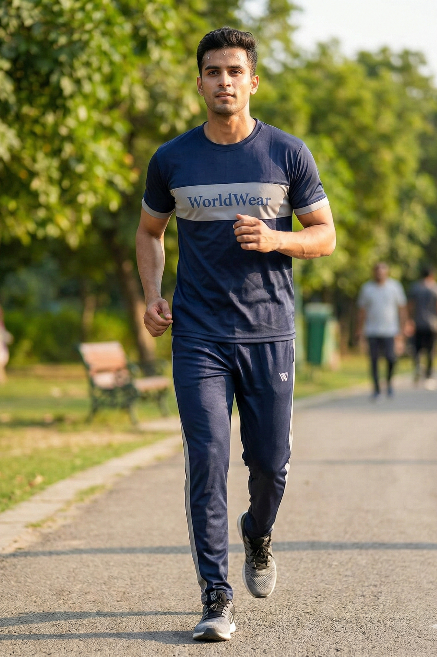 WorldWear Men’s Navy Blue Summer Tracksuit – Premium Cotton Casual Set