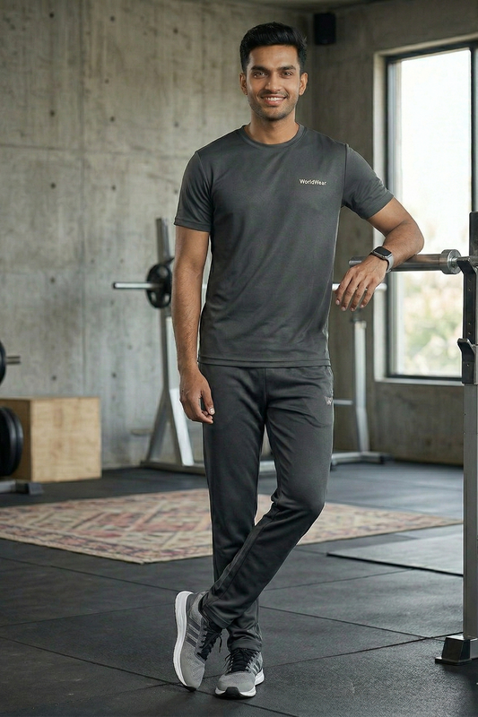 WorldWear Premium Performance Track Suit – Charcoal Black